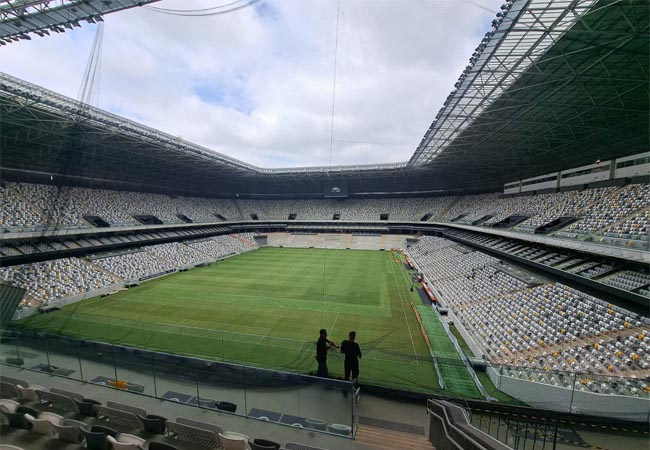 Arena MRV veja tela no setor da torcida do Cruzeiro no clássico