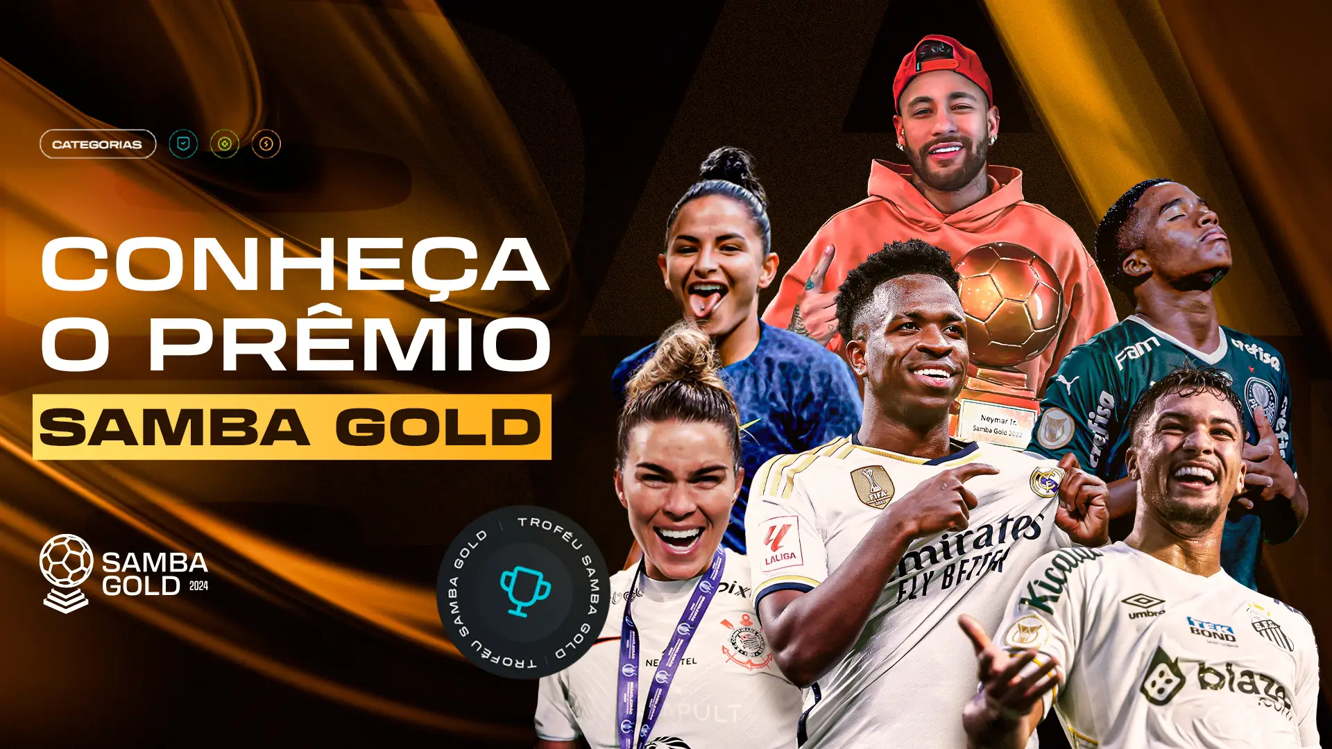 Imagem de divulgação do prêmio Samba Gold 2024, organizado pelo Sambafoot