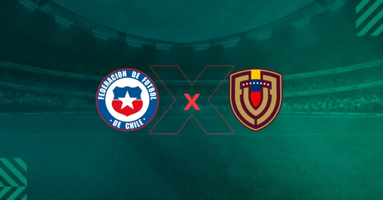 Escudos de Chile x Venezuela, que jogam pelas Eliminatórias para a Copa do Mundo.