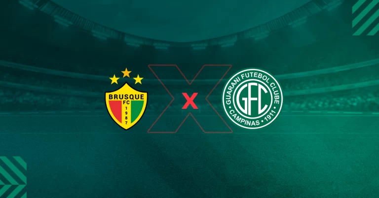 Escudos de Brusque x Guarani, que jogam pelo Brasileirão Série B.