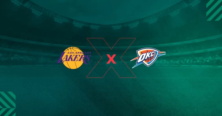 Los Angeles Lakers x Oklahoma City Thunder, que jogam pela NBA.