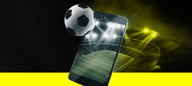 Imagem mostra bola saindo de um smartphone