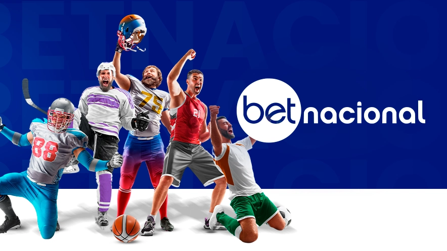 Imagem mostra jogadores de diversas modalidades esportivas ao lado da logomarca da Betnacional
