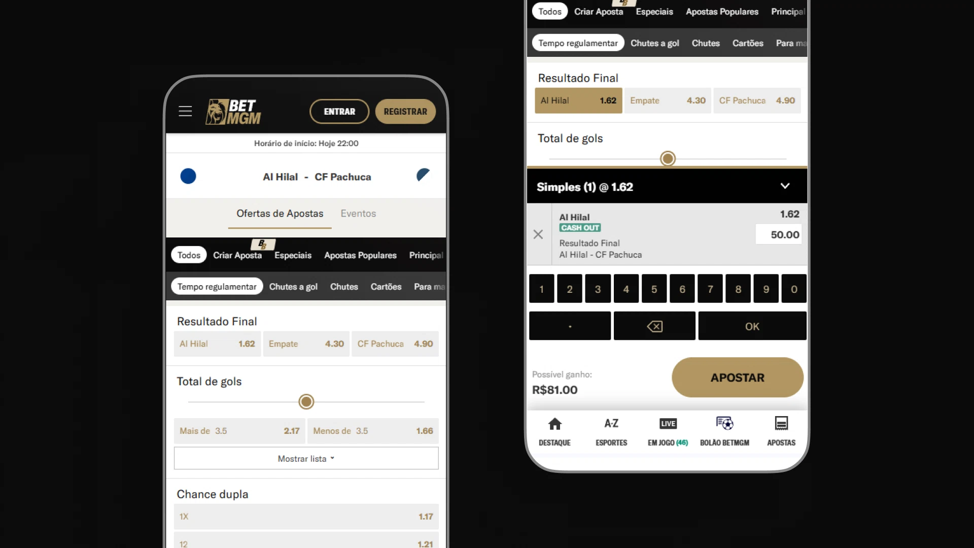 imagem mockup mobile aposta betmgm