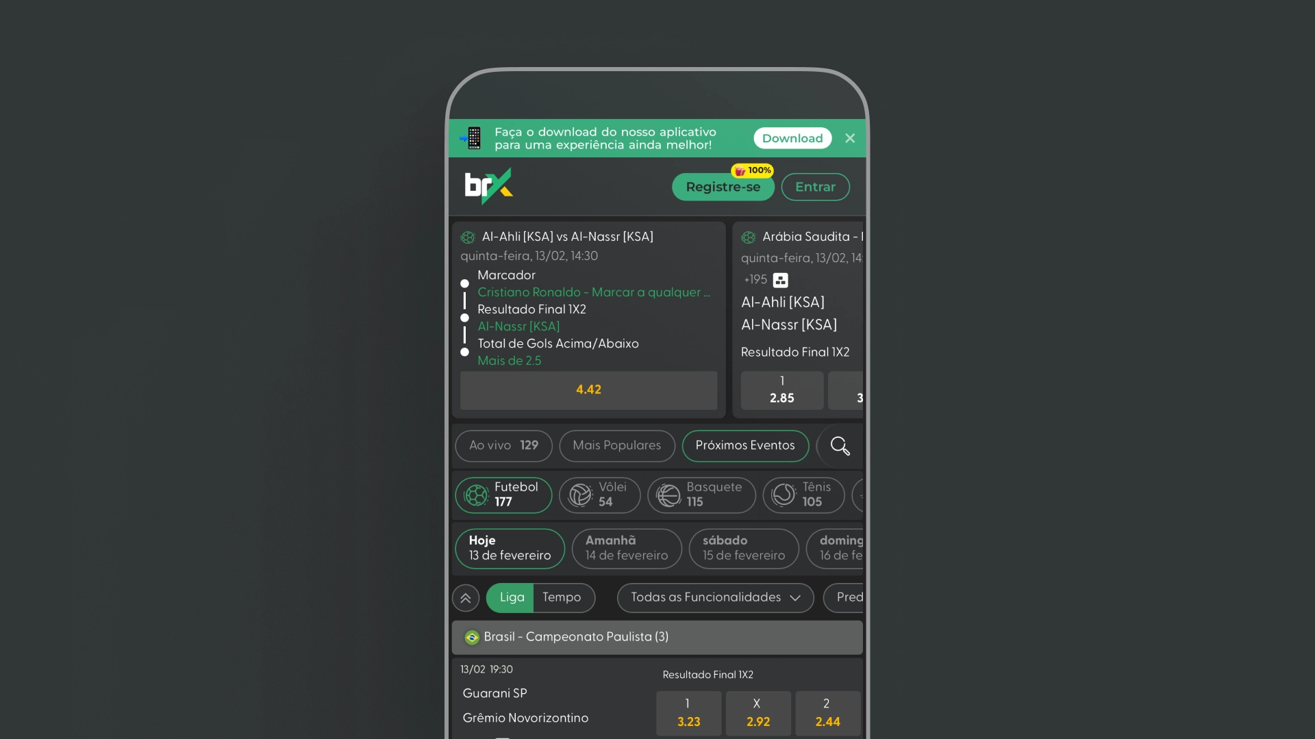 imagem versão mobile BrxBet