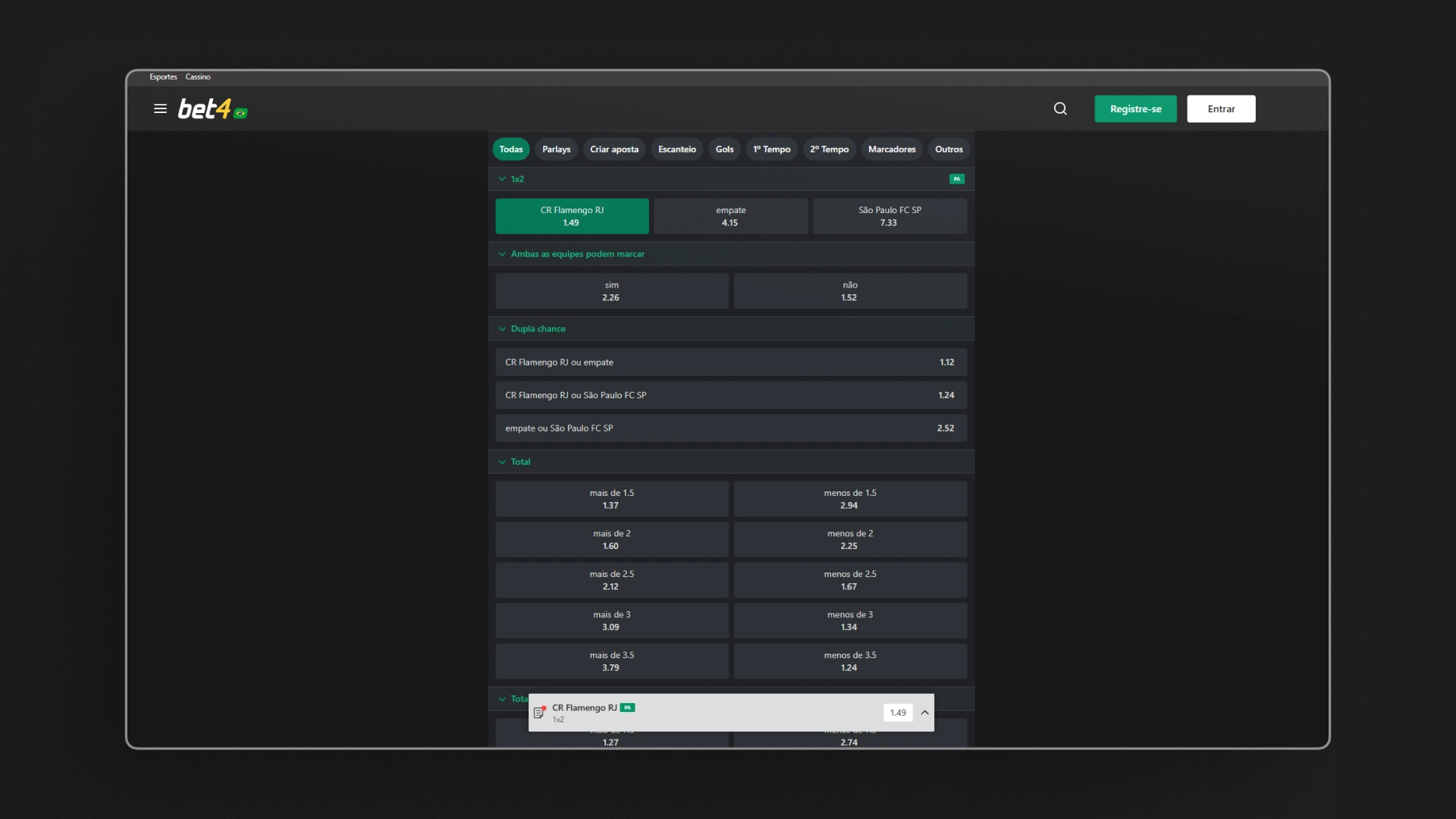 screenshot como apostar bet4