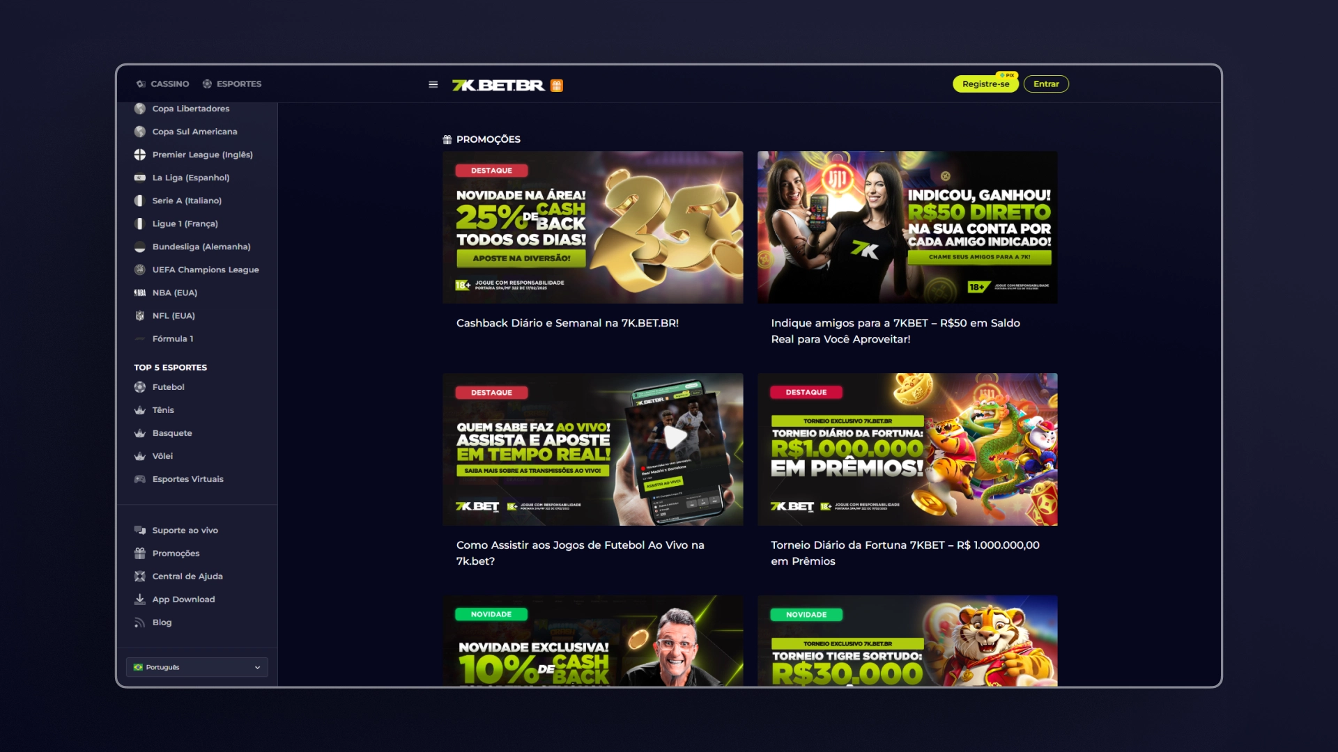 screenshot ofertas bet7k