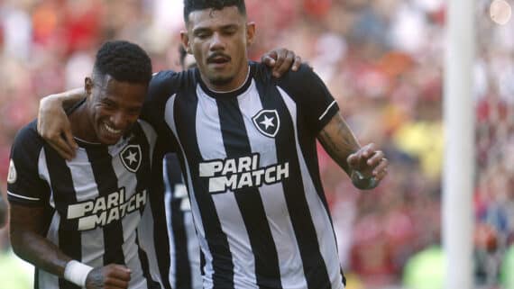 Tiquinho Soares comemoram gol (foto: Vitor Silva/Botafogo)