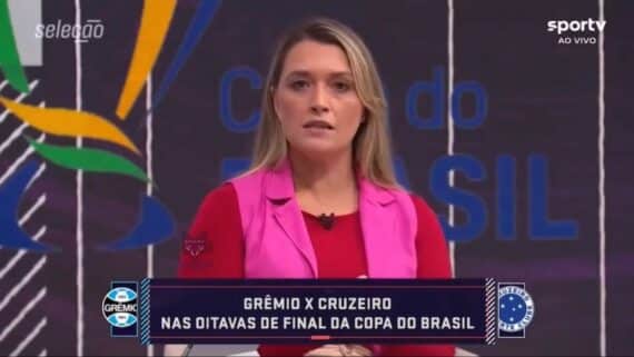 Ana Thaís Matos indicou o favorito no confronto entre Cruzeiro e Grêmio (foto: Reprodução/SporTV)