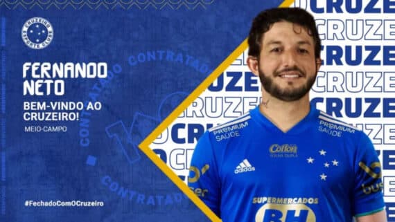 Fernando Neto chegou a ser anunciado pelo Cruzeiro, mas não entrou em campo (foto: Divulgação Cruzeiro)