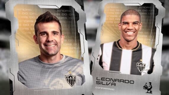 Victor e Leonardo Silva foram anunciados pelo Atlético-MG para jogo das lendas da Arena MRV (foto: Reprodução Atlético)