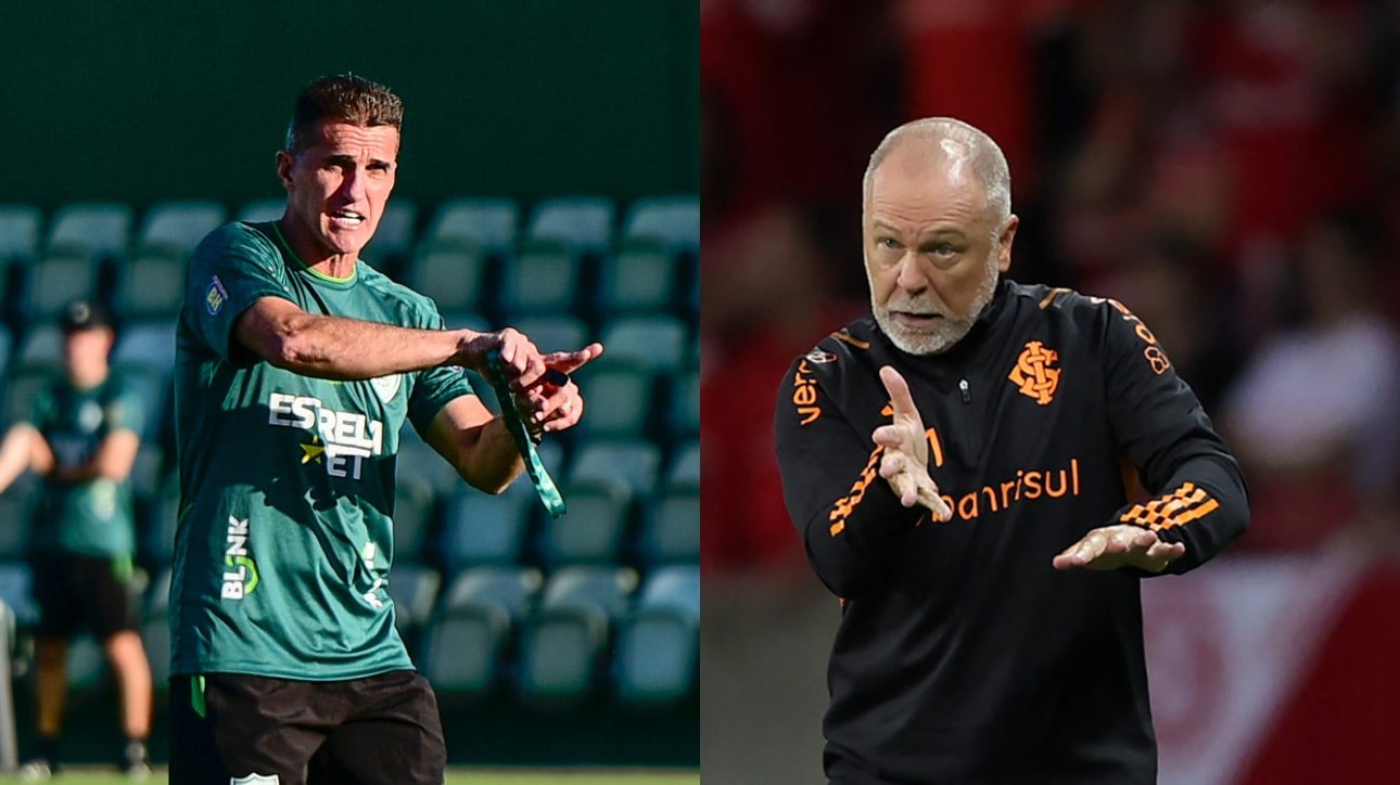 Mancini e Mano Menezes (foto: Mourão Panda/América-MG --- AFP)