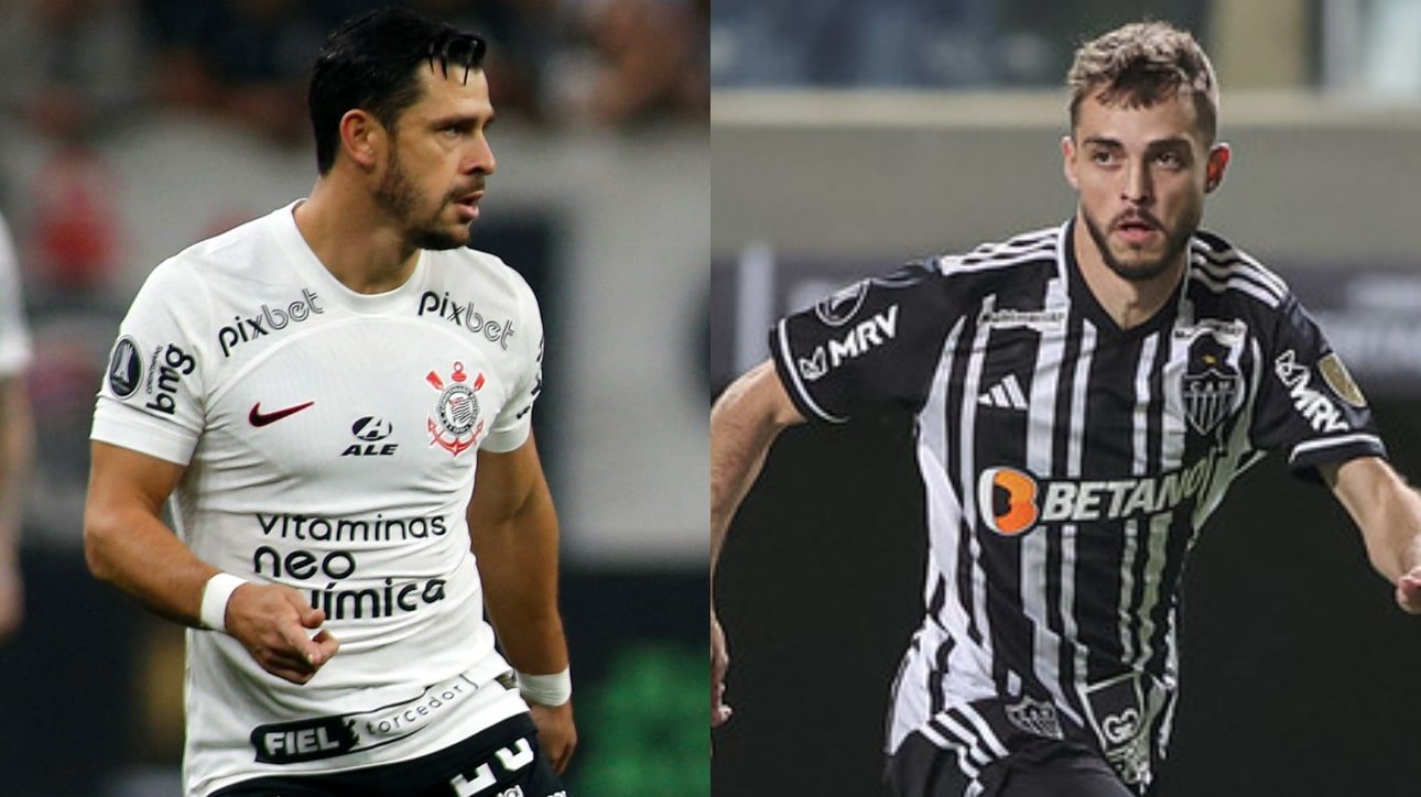 Corinthians e Atlético-MG se enfrentam pela oitavas de final da Copa do Brasil (foto: Miguel Schincariol / AFP e Pedro Souza / Atlético)