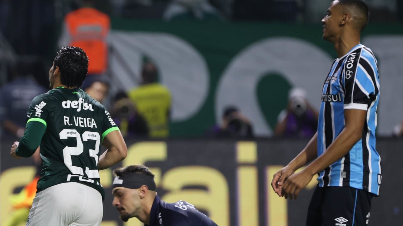 Raphael Veiga marcou dois gols contra o Grêmio (foto: Cesar Greco/Palmeiras)