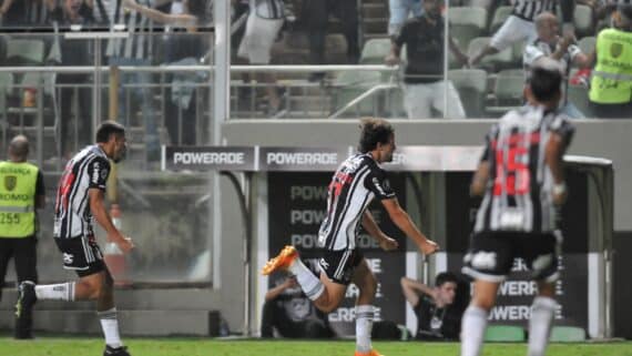 Igor Gomes comemora gol em Atlético x Alianza Lima (foto: Alexandre Guzanshe/EM/DA.Press)