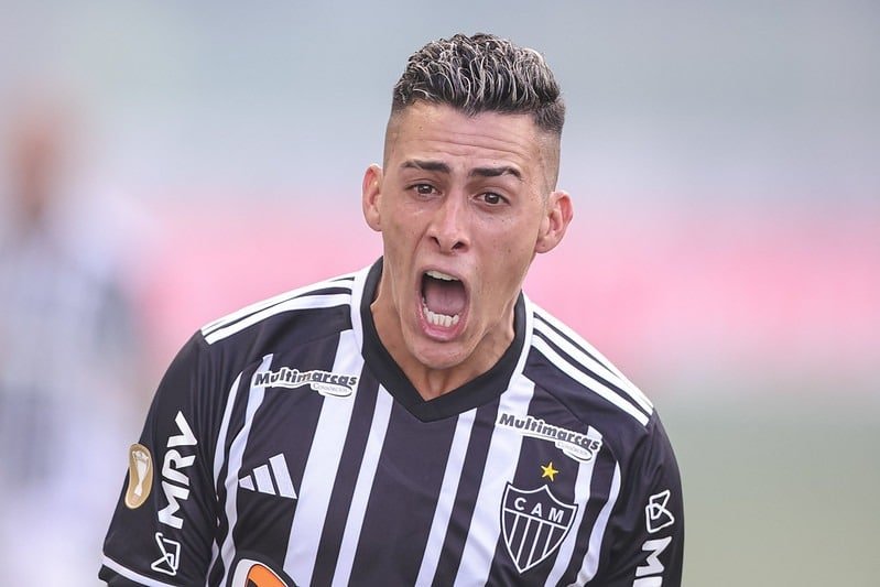 Pavón comemora gol pelo Atlético-MG (foto: Bruno Sousa/Atlético-MG)