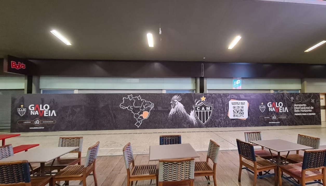Aeroporto de Confins prepara espaço temático do Atlético-MG (foto: Divulgação/Atlético-MG)