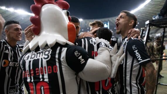 Jogadores do Atlético-MG comemorando (foto: Pedro Souza/Atlético)