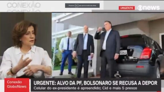 Captura de tela com a jornalista Miriam Leitão durante participação na Globo News (foto: Reprodução)