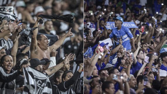 Torcidas de Atlético-MG e Cruzeiro no Mineirão (foto: Pedro Souza / Atlético - Staff Images/Cruzeiro )