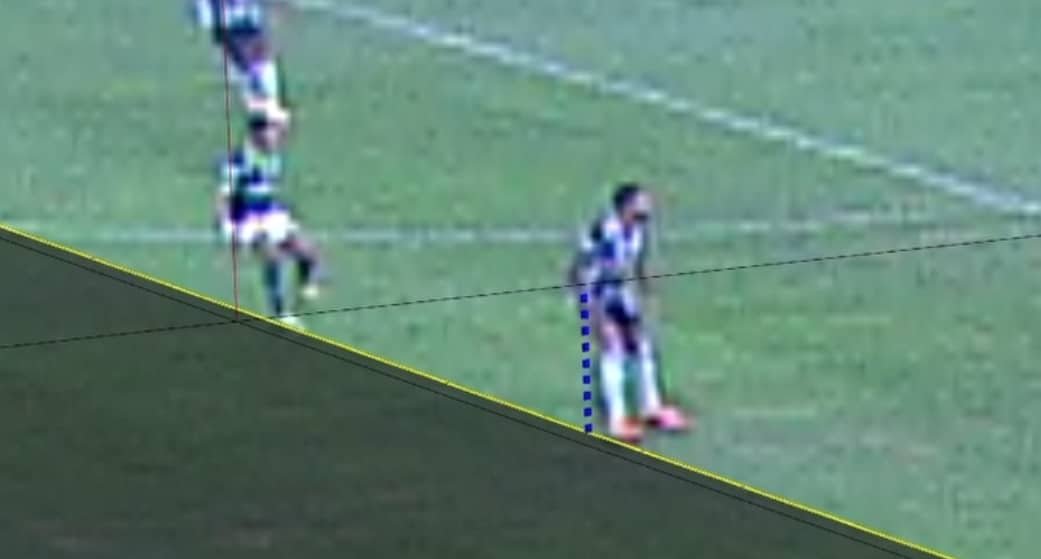 Impedimento na partida Atlético-MG x Palmeiras (foto: Reprodução)