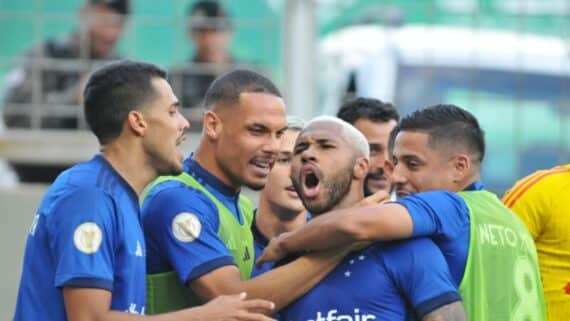 Wesley comemora primeiros gols pelo Cruzeiro: ‘extrema felicidade’ (foto: Alexandre Guzanshe/EM/D.A Press)