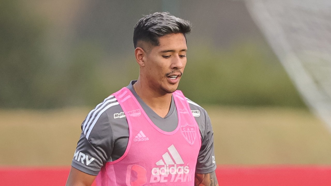 Zaracho em treino do Atlético-MG na Cidade do Galo (foto: Pedro Souza/Atlético-MG)