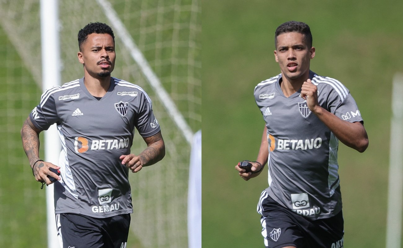 Allan e Pedrinho, do Atlético-MG (foto: Pedro Souza/Atlético-MG)