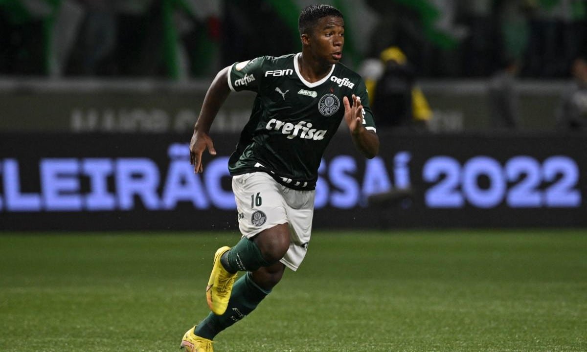 Endrick, em partida pelo Palmeiras. (foto: NELSON ALMEIDA/AFP)