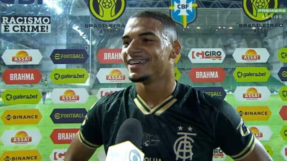 Renato Marques, em entrevista após vitória do América-MG sobre o Corinthians (foto: Reprodução/Premiere)