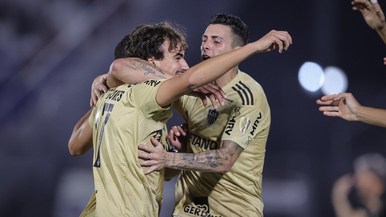Igor Gomes comemorando gol pelo Atlético (foto: Pedro Souza/Atlético)