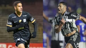 Pablo Sabbag e Hulk, de Alianza Lima e Atlético-MG, respectivamente - Crédito: 