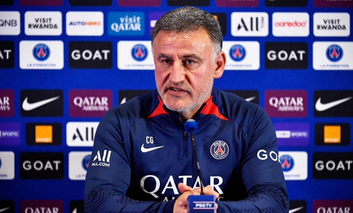Galtier, técnico do PSG, em entrevista coletiva (foto: AFP)