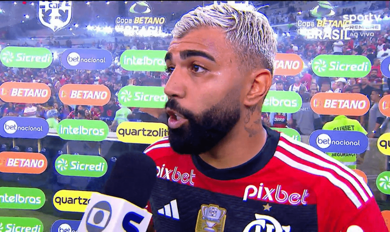 Gabriel Barbosa dando entrevista (foto: Reprodução/SporTV)