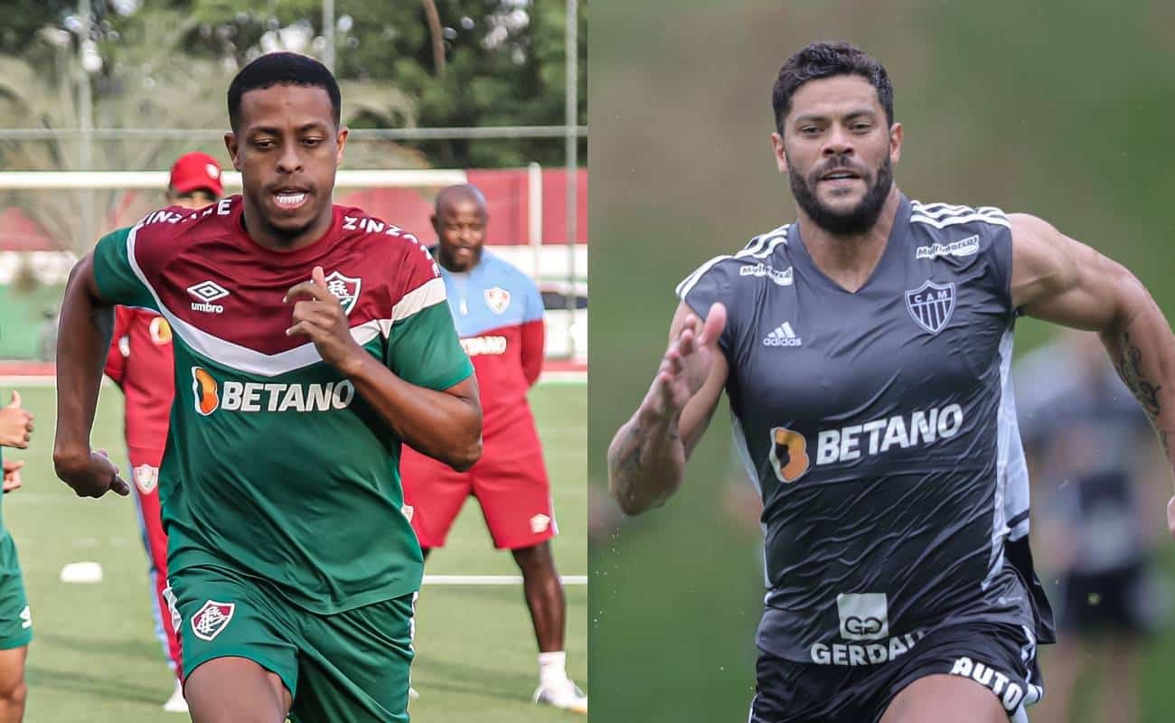 Keno e Hulk (foto: Marcelo Gonçalves/Fluminense e Pedro Souza/Atlético-MG)