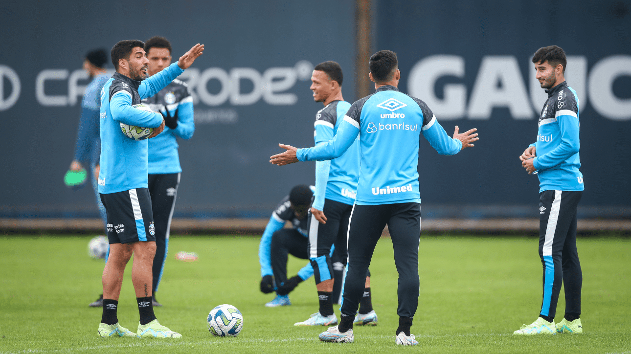 Jogadores do Grêmio durante treino (foto: Lucas Uebel/Grêmio FBPA)