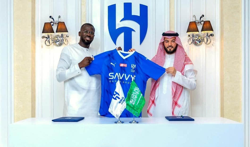 Anuncio de Kalidou Koulibaly no Al Hilal, da Arábia Saudita (foto: SAUDI PRO LEAGUE / AFP)