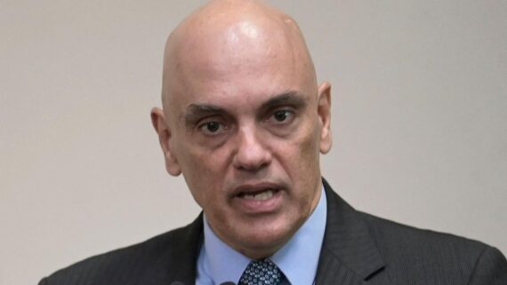 Alexandre de Moraes, ministro do STF, em discurso. (foto: DOUGLAS MAGNO)