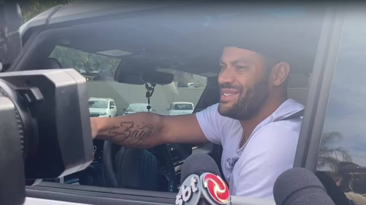 Hulk em chegada ao treino na Cidade do Galo (foto: Reprodução)