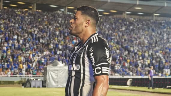 Hulk comemora gol no clássico entre Cruzeiro e Atlético-MG, em Uberlândia (foto: Pedro Souza/Atlético-MG)