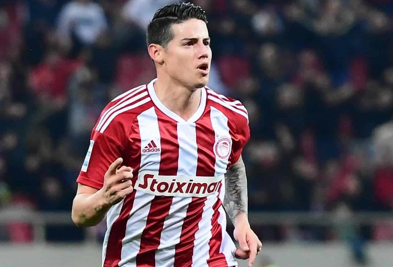 James Rodríguez pelo Olympiacos (foto: Divulgação/Olympiakos)
