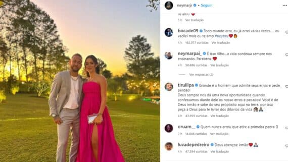 Comentários da publicação de Neymar no Instagram (foto: Reprodução / Instagram)