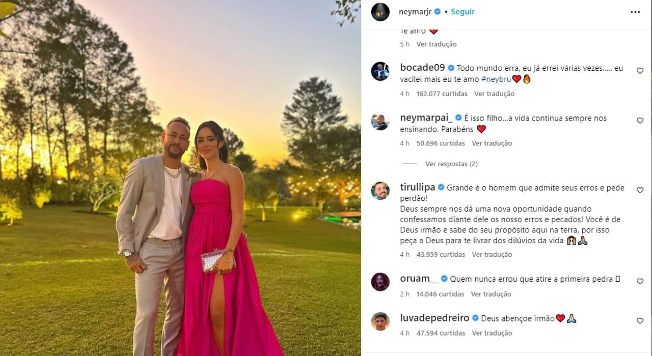Comentários da publicação de Neymar no Instagram (foto: Reprodução / Instagram)