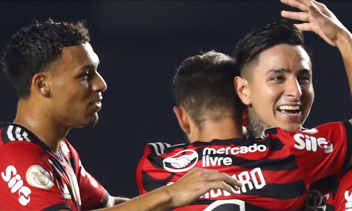 Flamengo venceu o Santos por 3 a 2 (foto: Divulgação/Flamengo)