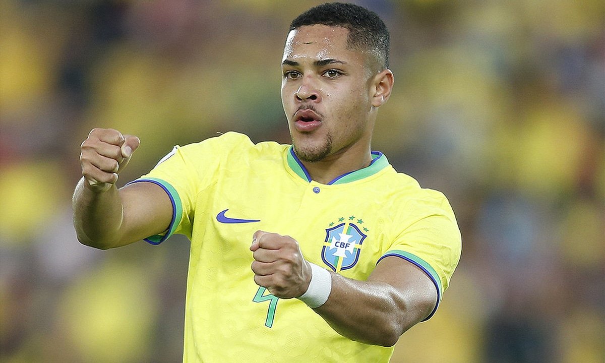 Vitor Roque foi destaque da Seleção Brasileira Sub-20 no Campeonato Sul-Americano (foto: RAFAEL RIBEIRO/CBF)