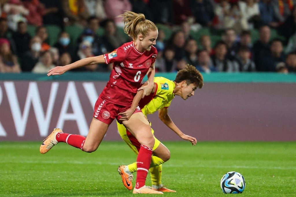 Dinamarca e China pela Copa do Mundo Feminina (foto: Colin Murty/AFP)