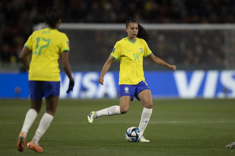 Lauren na estreia do Brasil na Copa do Mundo Feminina (foto: Thais Magalhães/CBF)