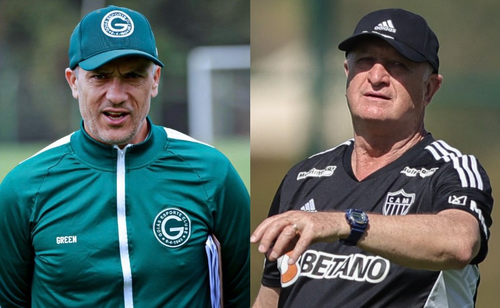 Armando Evangelista e Felipão (foto: Rosiron Rodrigues/Goiás e Pedro Souza/Atlético)