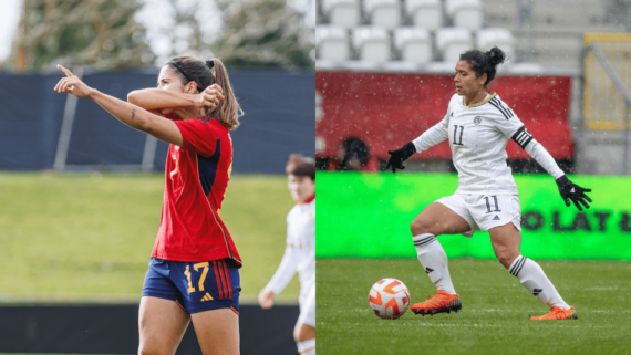 À esquerda, jogadora da Espanha; à direita, jogadora da Costa Rica (foto: Reprodução Instagram)