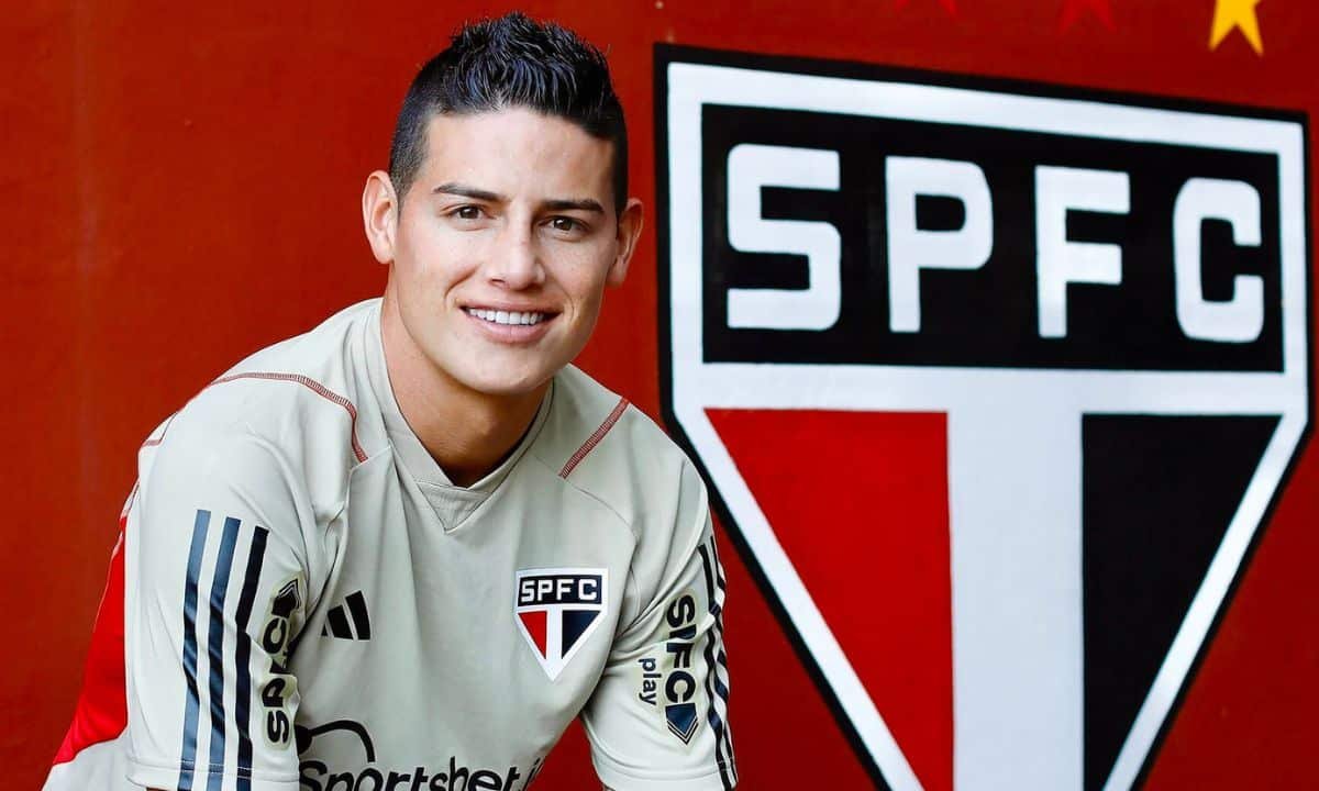 James Rodríguez no CT da Barra Funda (foto: Divulgação /São Paulo)